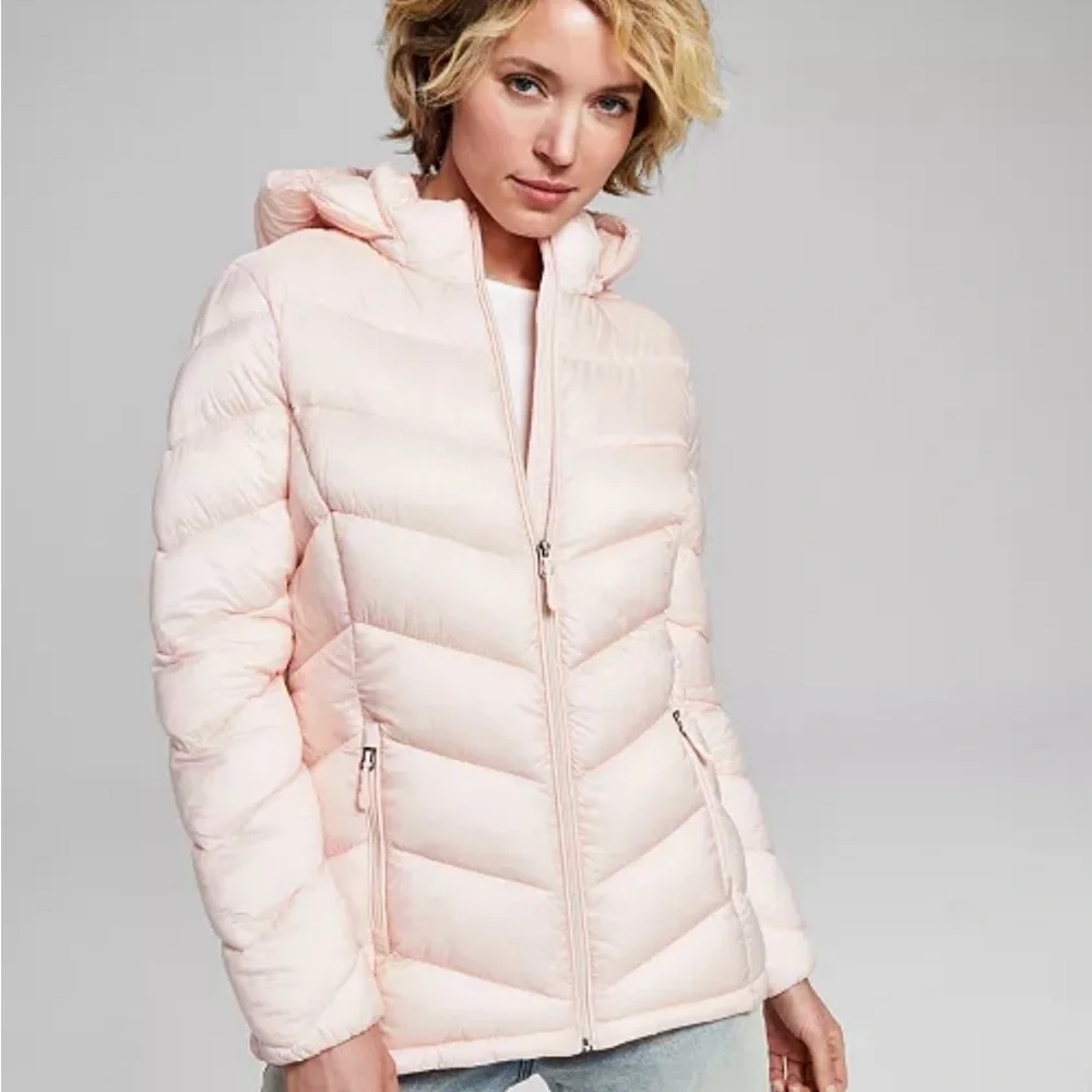 NWT CHARTER CLUB Women's Packable
Hooded Puffer Coat-Soft Pink - Picture 1 of 11